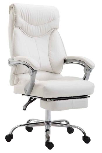 Mezzaselva Chaise de Bureau Cuir Artificiel Blanc 21x68cm 1