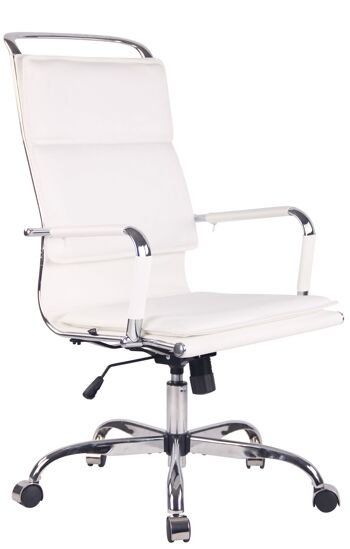 Pellizzano Chaise de Bureau Similicuir Blanc 13x63cm 1