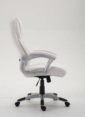 Ratschings Chaise de Bureau Similicuir Blanc 16x73cm 3