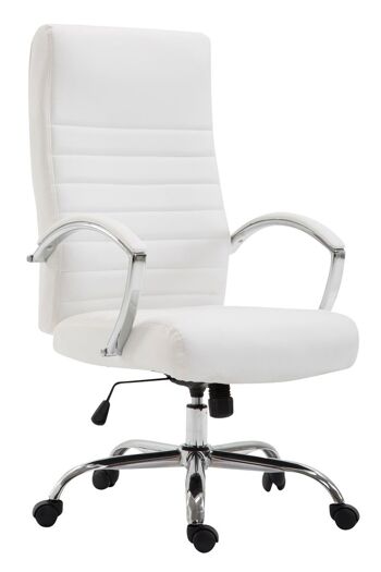 Sporminore Chaise de Bureau Cuir Artificiel Blanc 15x68cm 1