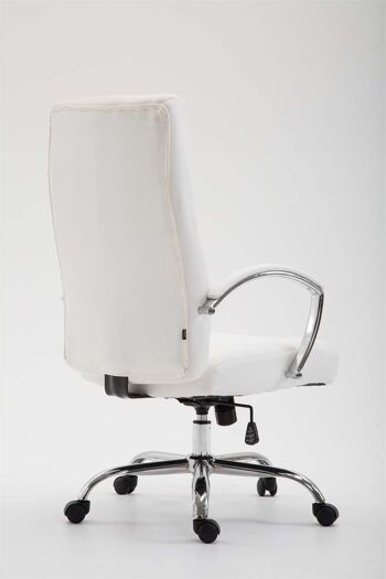 Sporminore Chaise de Bureau Cuir Artificiel Blanc 15x68cm 3
