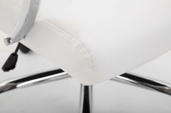 Sporminore Chaise de Bureau Cuir Artificiel Blanc 15x68cm 6