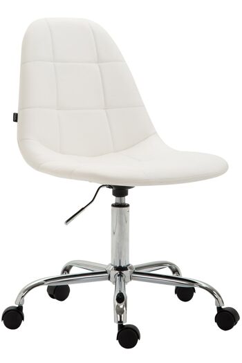 Trambileno Chaise de Bureau Cuir Artificiel Blanc 7x56cm 1