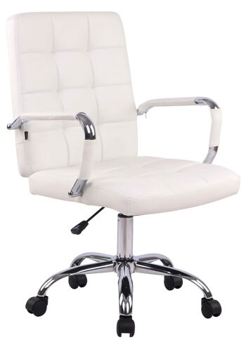 Transacqua Chaise de Bureau Cuir Artificiel Blanc 13x63cm 1
