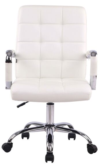 Transacqua Chaise de Bureau Cuir Artificiel Blanc 13x63cm 2