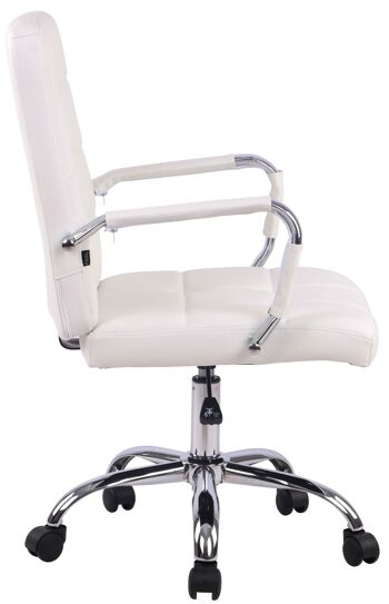 Transacqua Chaise de Bureau Cuir Artificiel Blanc 13x63cm 3