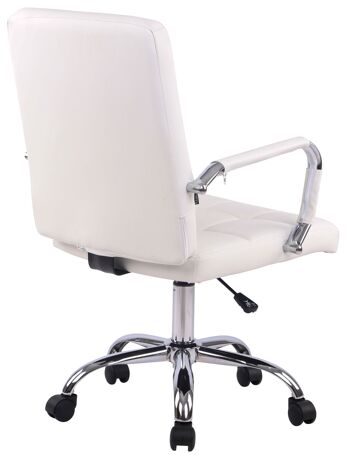 Transacqua Chaise de Bureau Cuir Artificiel Blanc 13x63cm 4