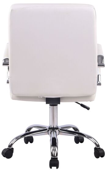Transacqua Chaise de Bureau Cuir Artificiel Blanc 13x63cm 5