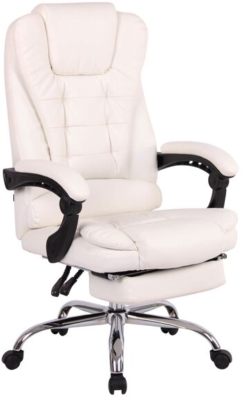 Altopascio Chaise de Bureau Cuir Artificiel Blanc 22x68cm 1