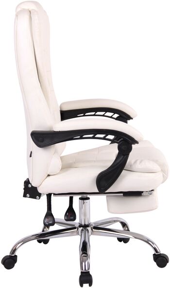 Altopascio Chaise de Bureau Cuir Artificiel Blanc 22x68cm 2