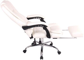 Altopascio Chaise de Bureau Cuir Artificiel Blanc 22x68cm 4