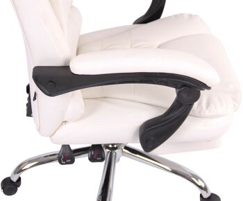 Altopascio Chaise de Bureau Cuir Artificiel Blanc 22x68cm 6