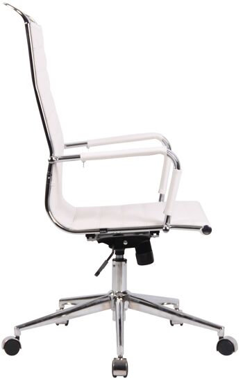 Bacchereto Chaise de Bureau Simili Cuir Blanc 12x65cm 2