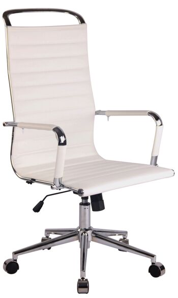 Baccinello Chaise de Bureau Simili Cuir Blanc 12x65cm 1