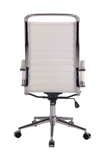 Baccinello Chaise de Bureau Simili Cuir Blanc 12x65cm 3