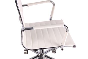 Baccinello Chaise de Bureau Simili Cuir Blanc 12x65cm 6