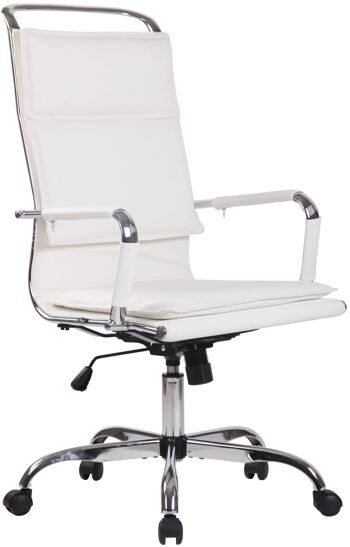 Chitignano Chaise de Bureau Similicuir Blanc 13x63cm 1