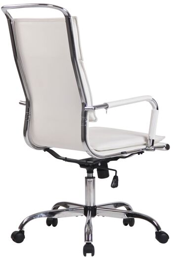 Chitignano Chaise de Bureau Similicuir Blanc 13x63cm 4