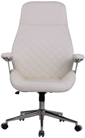 Gricignano Chaise de Bureau Similicuir Blanc 20x64cm 2
