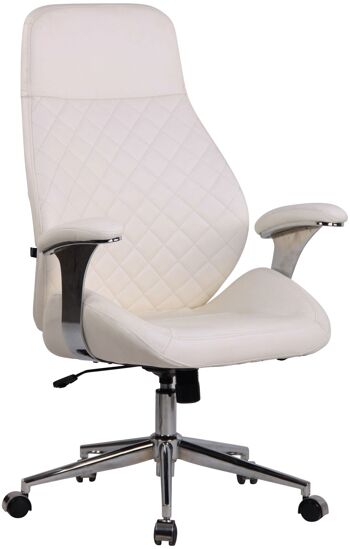 Gricignano Chaise de Bureau Similicuir Blanc 20x64cm 1