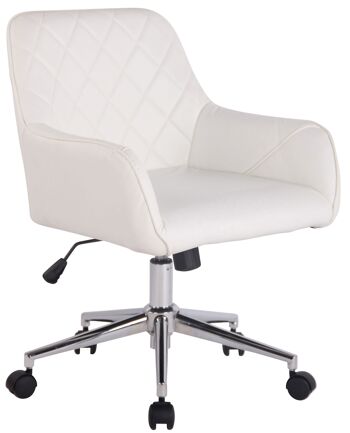 Larderello Chaise de Bureau Simili Cuir Blanc 9x58cm 1