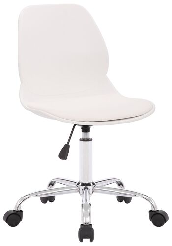 Minucciano Chaise de Bureau Similicuir Blanc 6x50cm 1