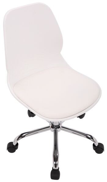 Minucciano Chaise de Bureau Similicuir Blanc 6x50cm 4