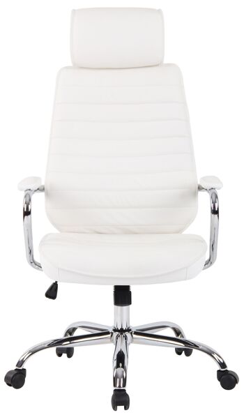 Montalcino Chaise de bureau Cuir véritable Blanc 16x57cm 2