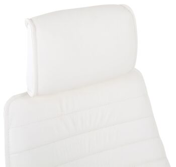 Montalcino Chaise de bureau Cuir véritable Blanc 16x57cm 6