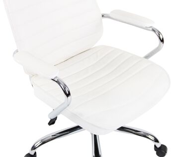 Montalcino Chaise de bureau Cuir véritable Blanc 16x57cm 7