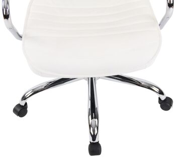 Montalcino Chaise de bureau Cuir véritable Blanc 16x57cm 8