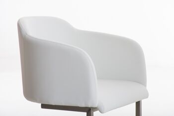 Chaise de Salle à Manger Saltocchio Cuir Artificiel Blanc 10x46cm 3