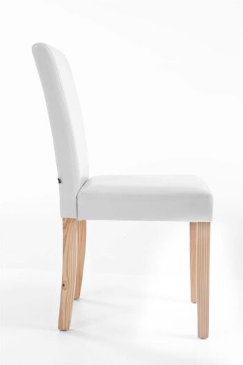 Tordandrea Chaise de salle à manger Cuir artificiel Blanc 6x47cm 3
