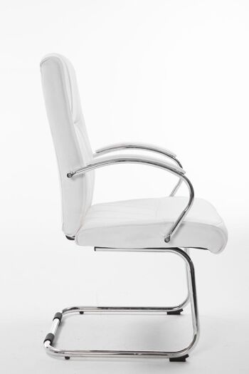 Bevilacqua Chaise de salle à manger Cuir artificiel Blanc 12x68cm 3