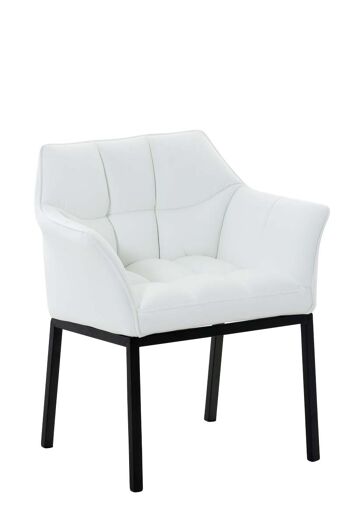Borgoricco Chaise de salle à manger Cuir artificiel Blanc 13x63cm 1