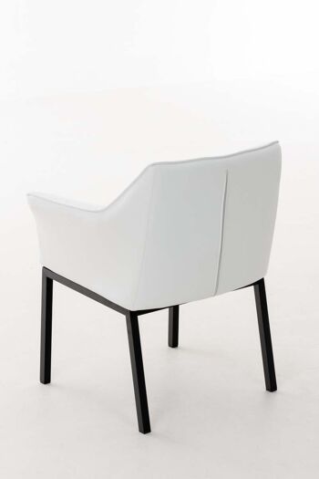 Borgoricco Chaise de salle à manger Cuir artificiel Blanc 13x63cm 4