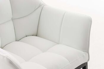 Borgoricco Chaise de salle à manger Cuir artificiel Blanc 13x63cm 7