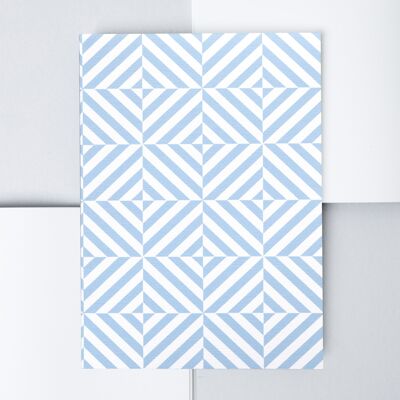 A5 Layflat Notebook plain pages - Alma print in Salvia Blue