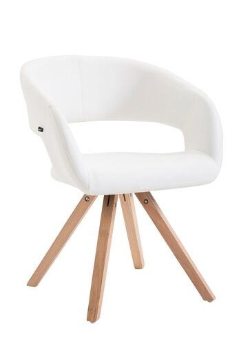 Domegliara Chaise de salle à manger Cuir artificiel Blanc 11x55cm 1