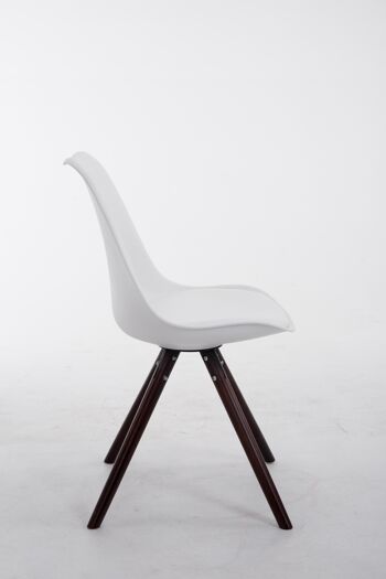Pontelongo Chaise de salle à manger Cuir artificiel Blanc 6x56cm 2