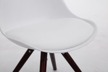 Pontelongo Chaise de salle à manger Cuir artificiel Blanc 6x56cm 5