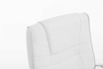 Pozzoleone Chaise de Salle à Manger Cuir Artificiel Blanc 14x67cm 4