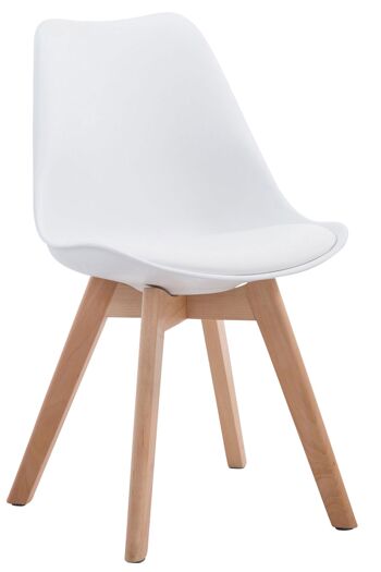 Roverdicre Chaise de salle à manger Cuir artificiel Blanc 6x41.5cm 1