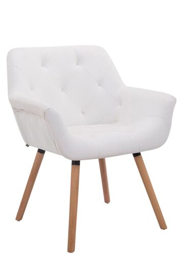 Zermeghedo Chaise de salle à manger Cuir artificiel Blanc 12x60cm 1