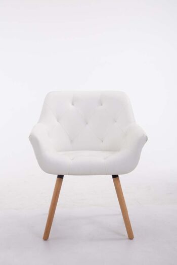 Zermeghedo Chaise de salle à manger Cuir artificiel Blanc 12x60cm 2