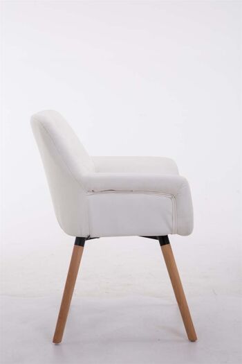 Zermeghedo Chaise de salle à manger Cuir artificiel Blanc 12x60cm 3