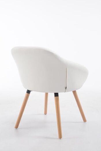 Acquarancio Chaise de salle à manger Cuir artificiel Blanc 10x61cm 3