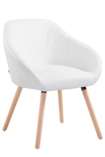 Acquarancio Chaise de salle à manger Cuir artificiel Blanc 10x61cm 4