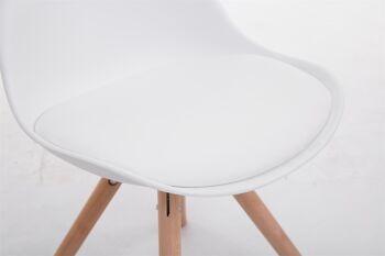 Antiquarium Chaise de salle à manger Cuir artificiel Blanc 6x56cm 6