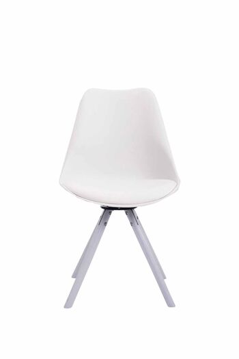 Antridonati Chaise de salle à manger Cuir artificiel Blanc 6x56cm 1